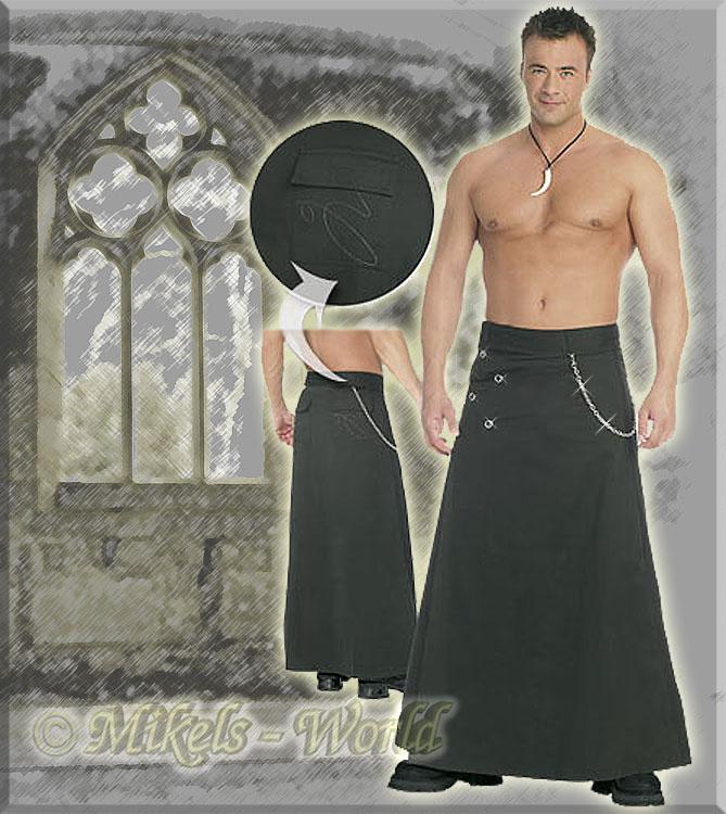 Langer Dark Cyber Gothic Herren Rock schwarz - Gr. XL