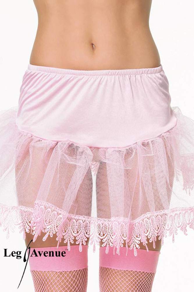 Leg Avenue - T&uuml;ll Mini-Rock Petticoat Tr&auml;nenoptik rosa - Gr. S-L
