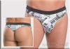 Newspaper-Print Rio-String schwarz-wei� - Gr. S