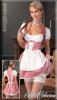 S��es Dirndl-Set: Mini-Kleid mit Sch�rze wei�-rot - Gr. S