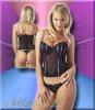Sexy Corsage & Rio-String schwarz-lila - Gr. 80B/M