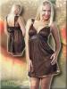 Verf�hrerisches doppellagiges Mini-Kleid braun - Gr. M