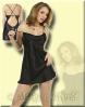 Edel Glanz Satin Neglig� Kleid schwarz - Gr. S