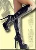 Leder Plateau Stiefel Palermo schwarz - Gr. 36