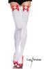 Leg Avenue - Halterlose Str�mpfe im Nurse-Look schwarz-rot - Gr. S-L