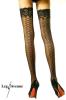 Leg Avenue - Halterlose ZickZack Naht Spitzen Str�mpfe schwarz - Gr. S-L