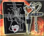 Edles Wein-Set Korkenzieher / Flaschenverschluss silber