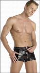 Lack Pants / Boxer Shorts mit Zip schwarz
