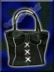 Elegante Satin Korsett Handtasche schwarz-wei�