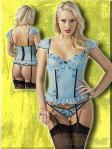 Sexy Straps-Corsage & String t�rkis-schwarz