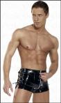 Scharfe Lack Schn�r Pants schwarz