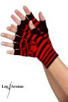 Leg Avenue - Fingerlose Piraten Handschuhe schwarz-rot - Gr. S-L