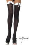 Leg Avenue - Halterlose Str�mpfe mit Kn�pfen schwarz-wei� - Gr. S-L