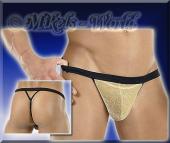 Luxus Gold Glanz Y-String erotisch ultraknapp