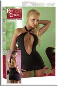 Raffiniertes Neckholder Minikleid mit Ring schwarz