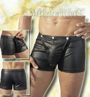 hier klicken f&uuml;r eine vergr&ouml;sserte Darstellung von Swell Strip  Pants / Shorts in Leder-Optik schwarz