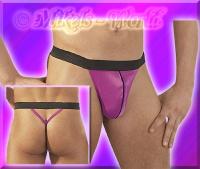 hier klicken f&uuml;r eine vergr&ouml;sserte Darstellung von Trendy knapper Y-String pink-schwarz