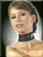 hier klicken f&uuml;r eine vergr&ouml;sserte Darstellung von Domina Wetlook Halsband Manschette schwarz - Gr. S-L