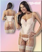 hier klicken f&uuml;r eine vergr&ouml;sserte Darstellung von Hei�es Strapshemd / Corsage & String mit Spitze