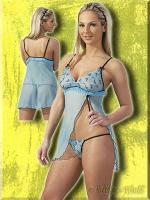 hier klicken f&uuml;r eine vergr&ouml;sserte Darstellung von Sexy Babydoll Neglig�-Set t�rkis-schwarz