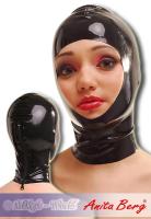 hier klicken f&uuml;r eine vergr&ouml;sserte Darstellung von Anita Berg - Hautenge Latex Zip - Kopfmaske schwarz