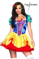 hier klicken f&uuml;r eine vergr&ouml;sserte Darstellung von Leg Avenue - Buntes Schneewittchen Glanz Kost�m Minikleid
