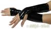 Ledapol - Glnzende lange Lack Handschuhe schwarz - Gr. L