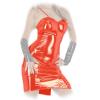 Ledapol - Geschlitztes Luxus Lack Mini Kleid mit Zip rot - Gr. S