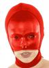 Ledapol - Damen Leder Stretch Kopfmaske mit Zip rot - Gr. S-L
