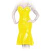 Insistline - Knielanges Datex Schnr Volant-Kleid mit Zip gelb - Gr. S