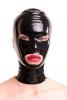 Anita Berg - Latex Zip-Maske mit ovalen ffnungen schwarz - Gr. L
