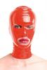 Anita Berg - Latex Zip-Maske mit ovalen ffnungen rot - Gr. L