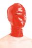 Anita Berg - Latex Kopfmaske mit Perforationen rot - Gr. L