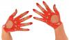 Anita Berg - Kurze fingerlose Latex Handschuhe mit Nieten rot - Gr. L