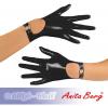 Anita Berg - Kurze Latex Handschuhe mit Riemchen schwarz - Gr. L
