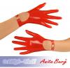Anita Berg - Kurze Latex Handschuhe mit Riemchen rot - Gr. L