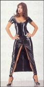 Ledapol - Umwerfendes glnzendes Lack Kleid mit Zip schwarz