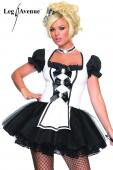Leg Avenue - Hausdienerin Mistress Maid Minikleid Kostm schwarz-wei