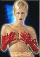 hier klicken für eine vergrösserte Darstellung von Hautenge Latex Rubber Handschuhe lang rot