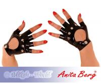 hier klicken für eine vergrösserte Darstellung von Anita Berg - Kurze fingerlose Latex Handschuhe mit Nieten