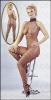 Netz Catsuit ouvert mit Spitzenkragen - Gr. S/M