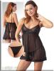 Glitzer Babydoll mit Pailletten-Akzenten - Gr. S