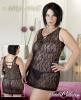 Plus Size Luxus Neglig Kleid und String aus zarter Spitze - Gr. L