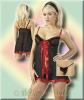 Frivoles Powernetz Babydoll-Set schwarz-rot - Gr. 85D/L
