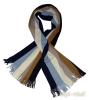 Herren Strickschal mit Fransen gestreift schwarz-braun-wei-blau