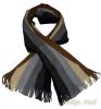 Herren Strickschal mit Fransen gestreift schwarz-braun-grau