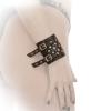 Ledapol - Breites Echt Leder Armband / Manschetten mit Nieten schwarz - Gr. S-L