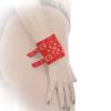 Ledapol - Breites Echt Leder Armband / Manschetten mit Nieten rot - Gr. S-L