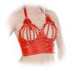 Ledapol - Echt Leder BH / Corsage / Bustier mit Nieten ouvert rot - Gr. L