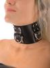 Ledapol - Echt Leder Halsband / Manschette mit D-Ringen schwarz - Gr. S-L